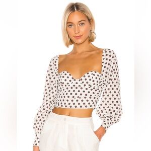 Majorelle Emily Top in Maroon Dot